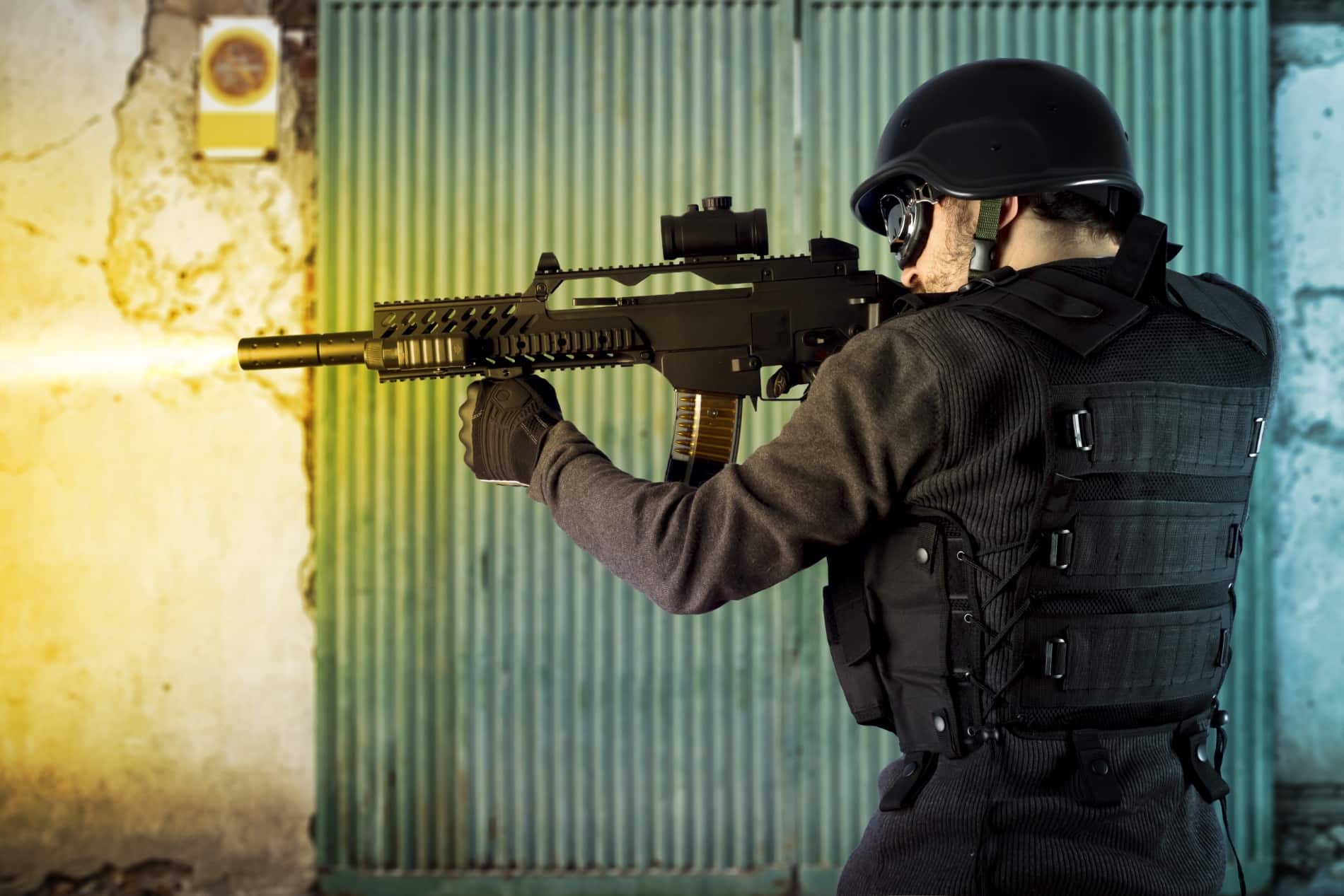 tactical uniform firing gun